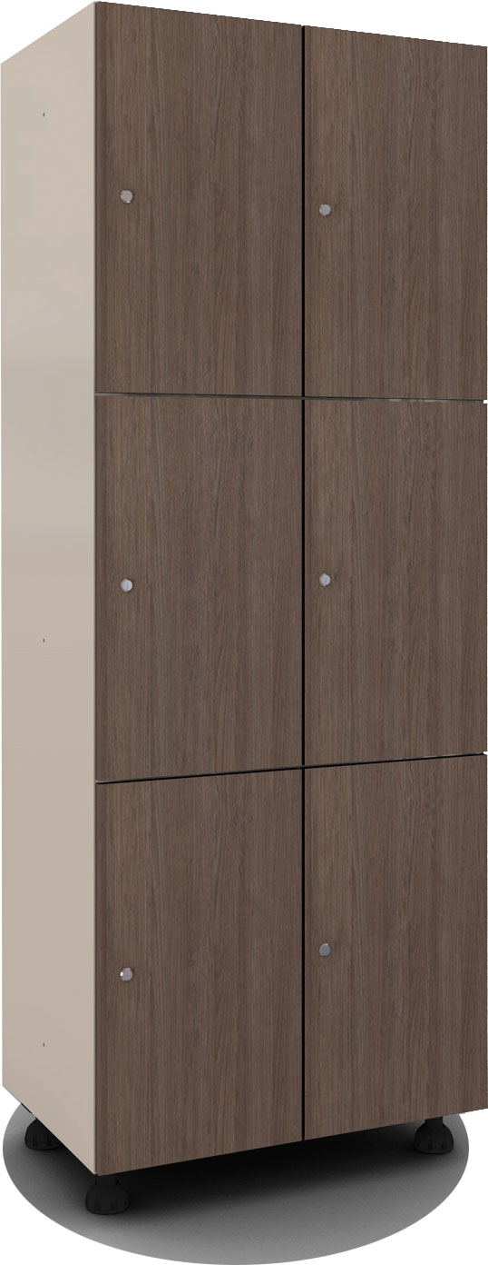 units with three vertically stacked lockers
